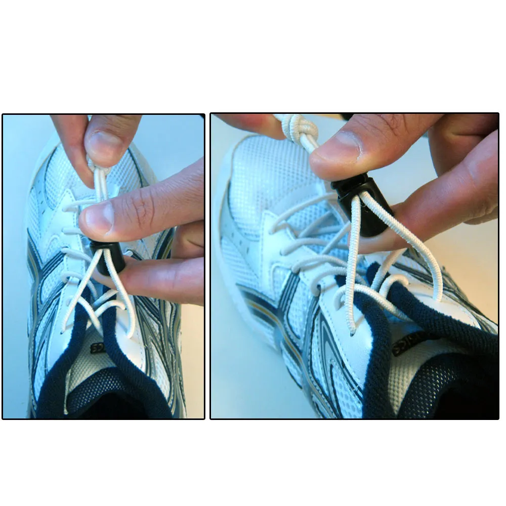3 No Tie Elastic Shoelace Lock Laces Shoe Strings Fastening Sport Locking Toggle
