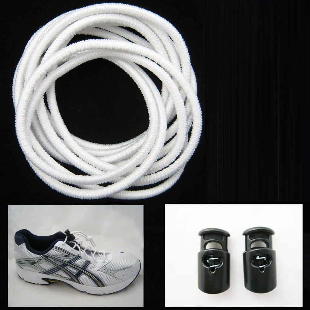 3 No Tie Elastic Shoelace Lock Laces Shoe Strings Fastening Sport Locking Toggle