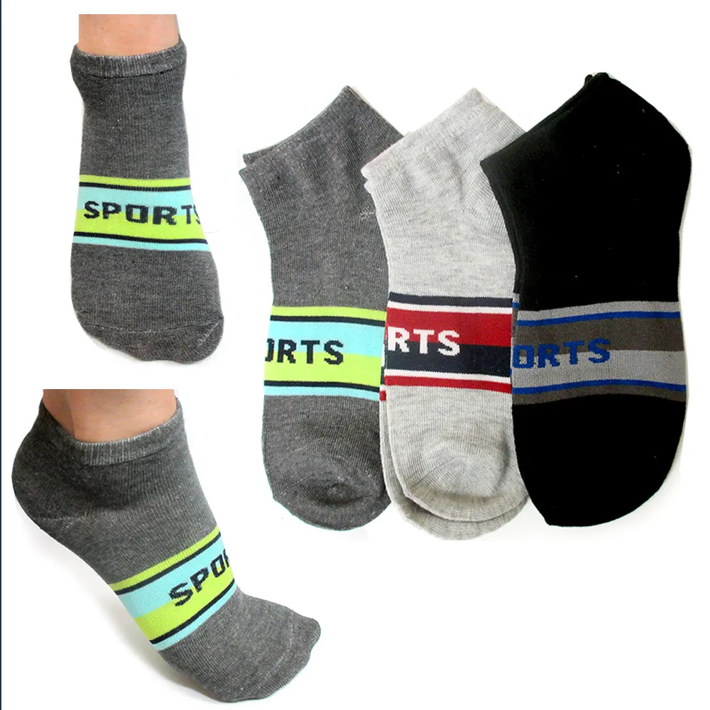 3 Pairs Sports Socks Ankle Quarter Crew Mens Stretchy Low Cut Size 9-11 Assorted