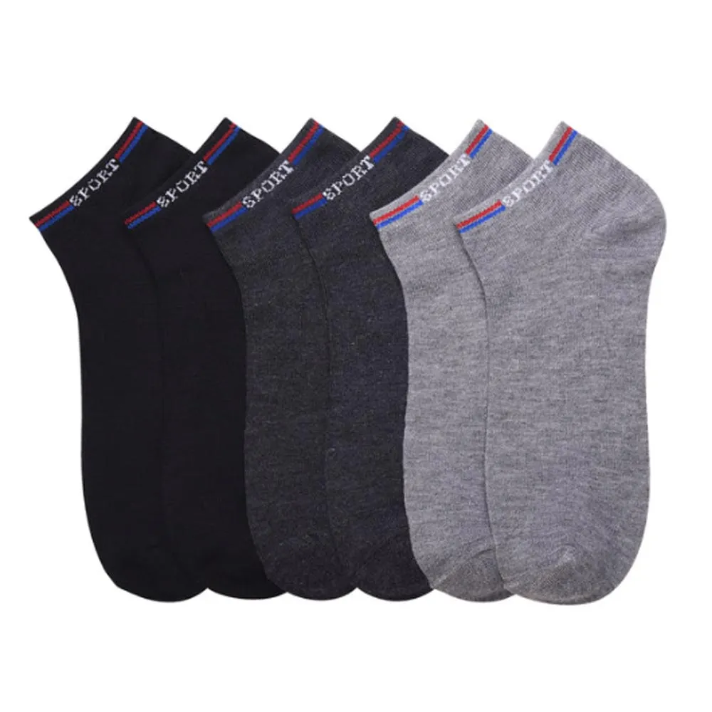 3 Pairs Sports Socks Ankle Quarter Crew Mens Stretchy Low Cut Size 9-11 Assorted