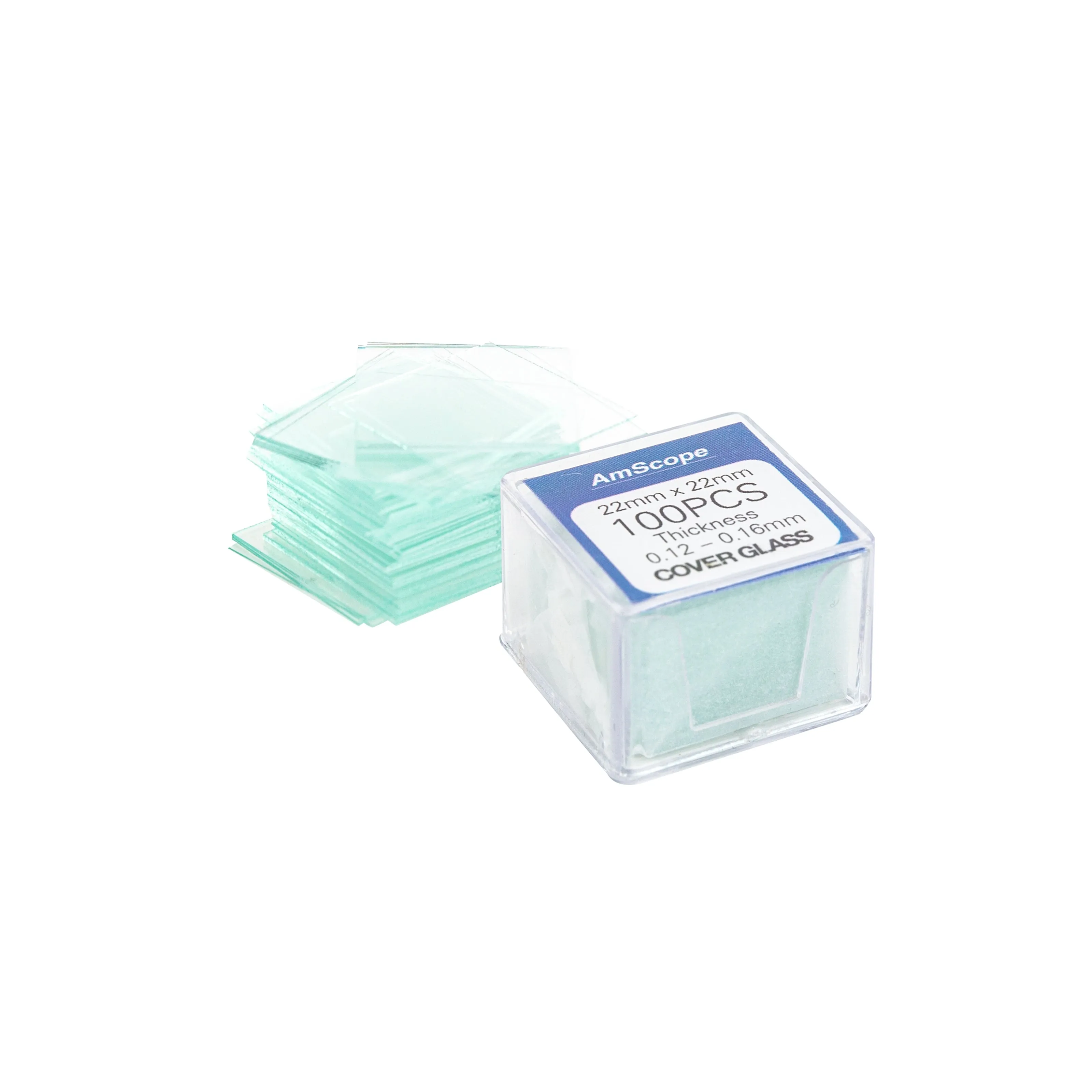 AmScope 100 Pre-Cleaned Blank Microscope Slides and 100 22x22mm Square Cover Glass