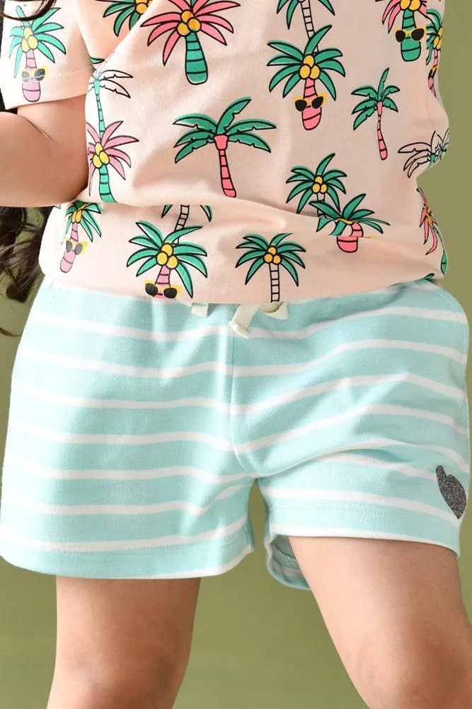 AQUA STRIPED SHORTS