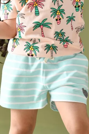 AQUA STRIPED SHORTS