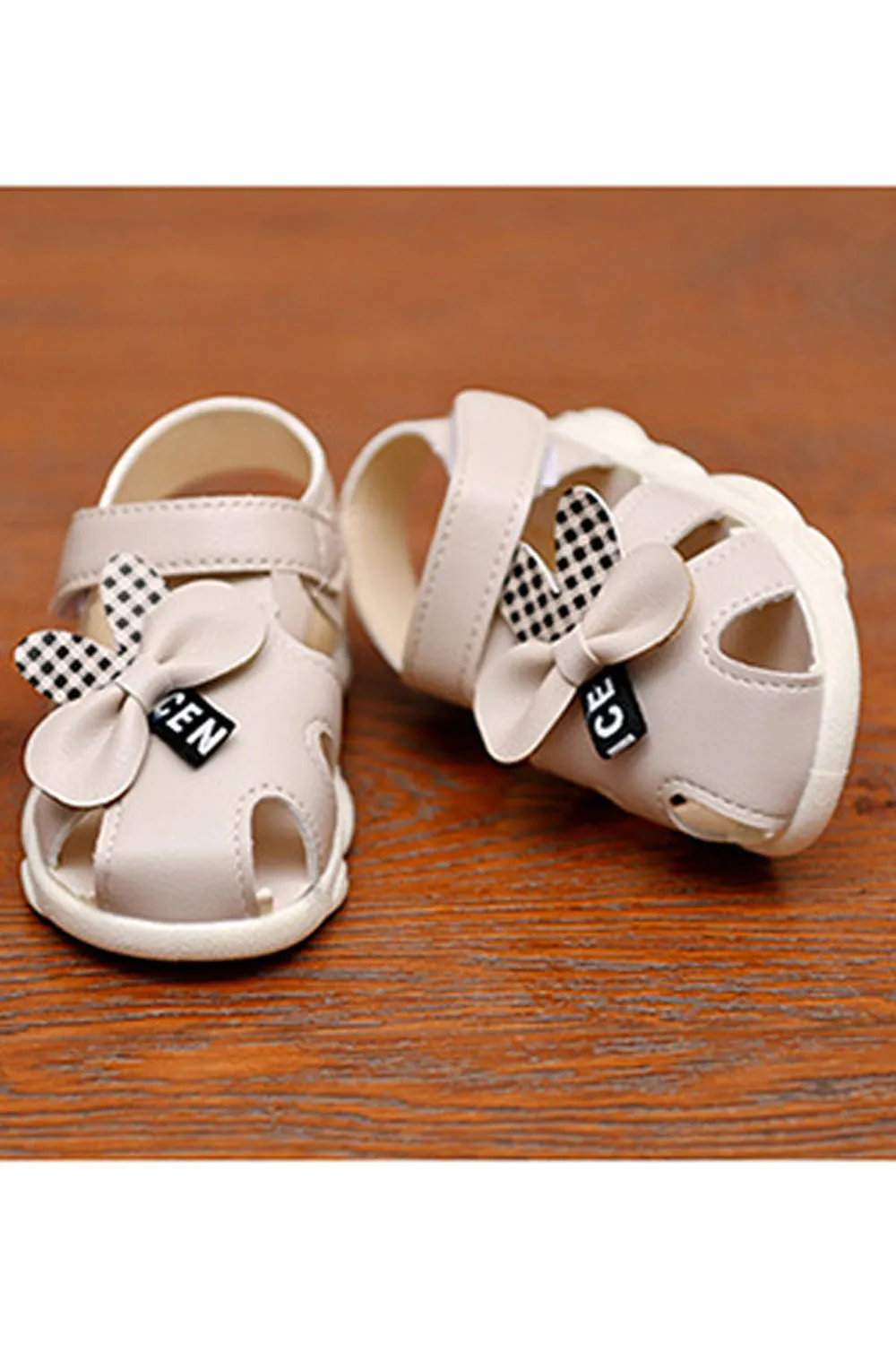 Baby Girls Comfortable Velcro Style Bow Decorated Soft Soled Sandals - BGSD107455