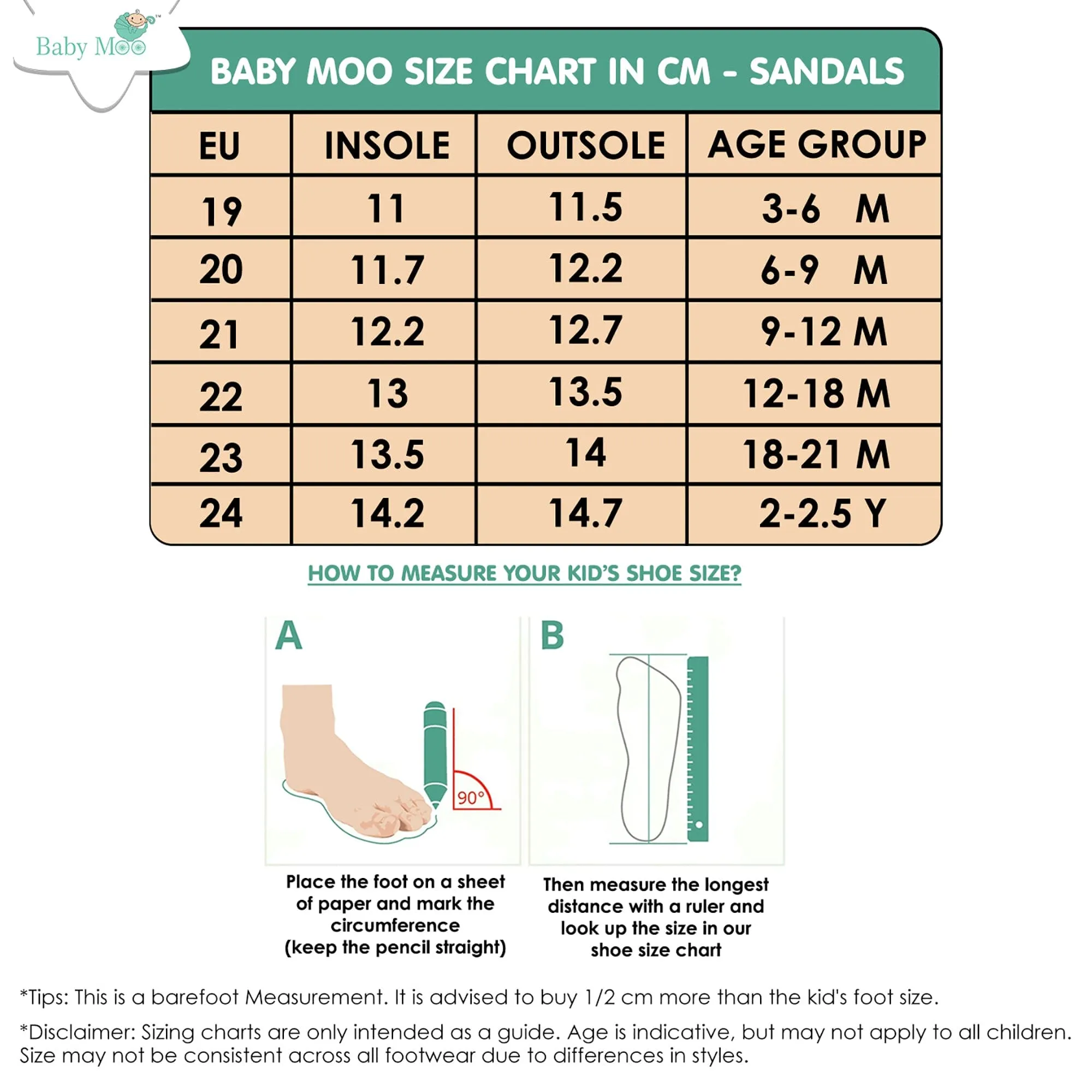 Baby Moo Teddy Bear Velcro Strap Anti-Skid Chu Chu Sound Sandals - Green