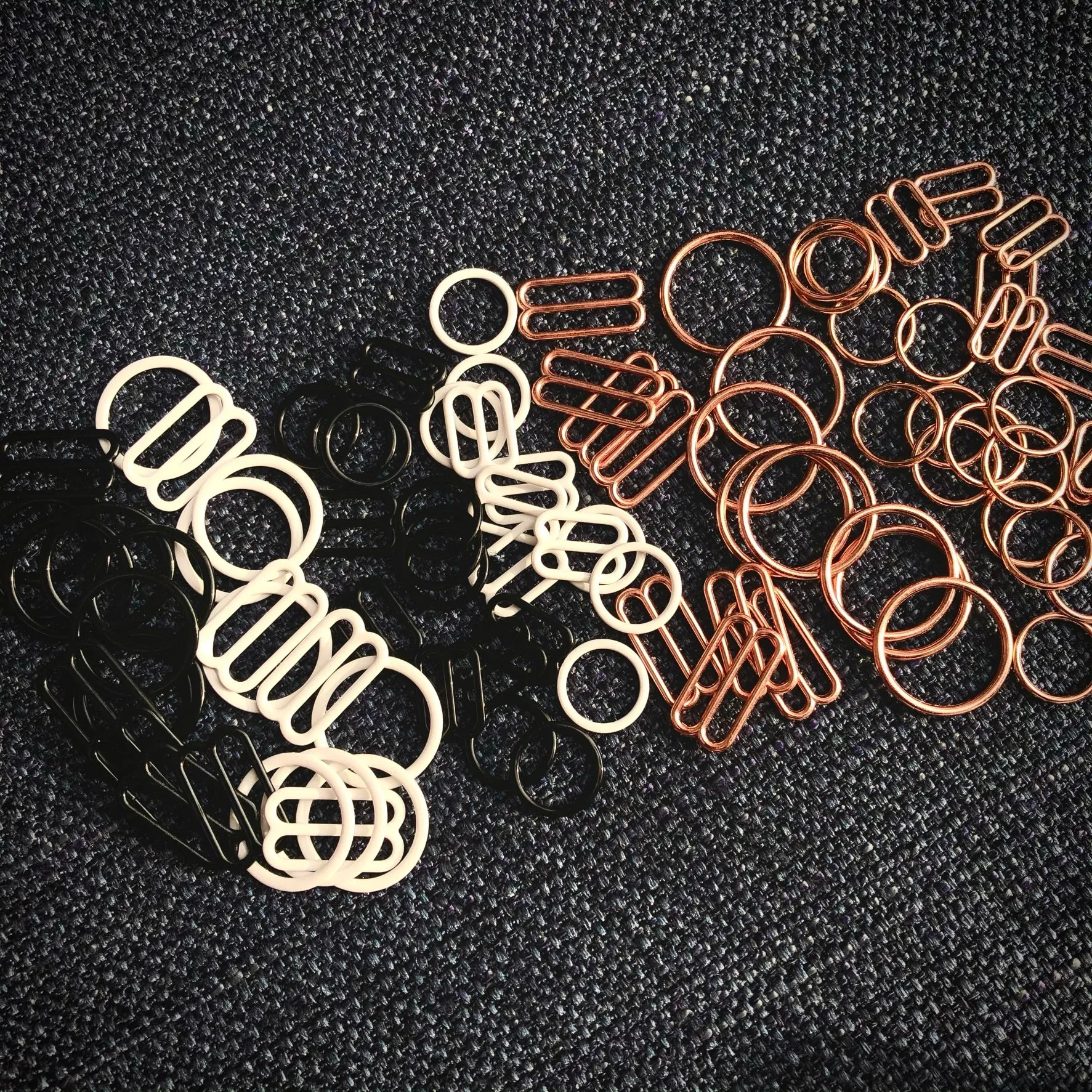 Basic 1/2" Rings and Slides (White, Black, Gunmetal, Rose Gold, Silver)