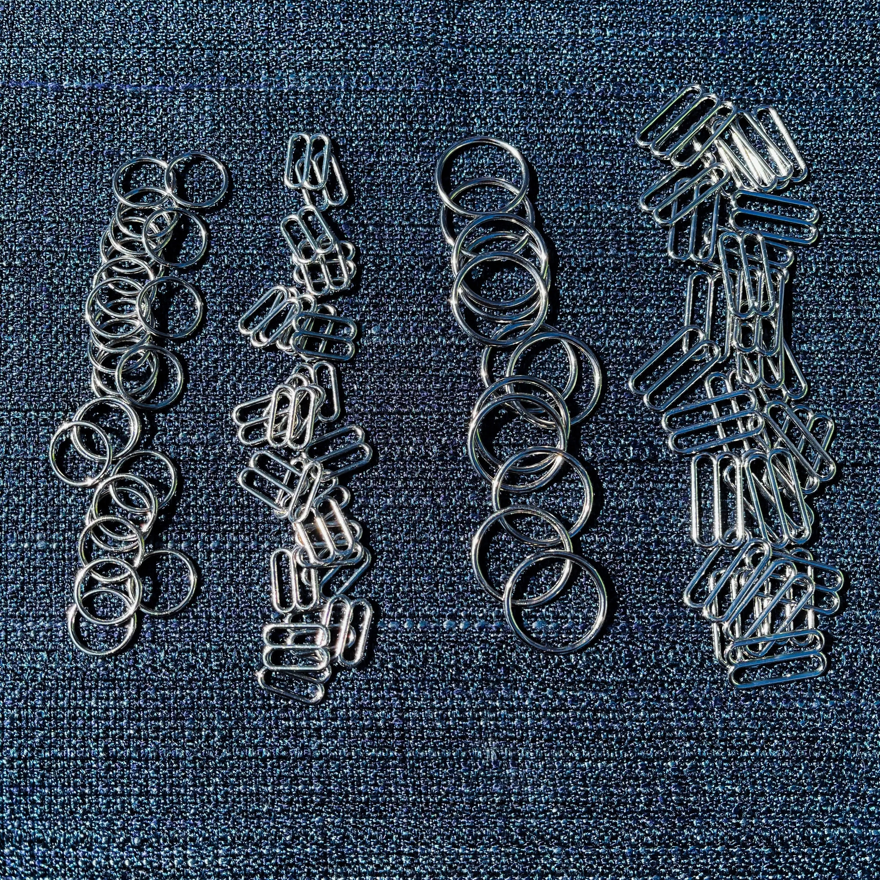 Basic 1/2" Rings and Slides (White, Black, Gunmetal, Rose Gold, Silver)