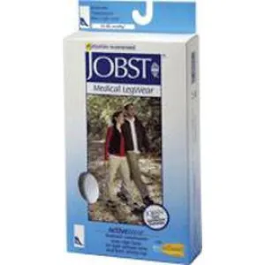 BSN Jobst ActiveWear Knee High Moderate Compression Socks Large, Cool Black, Closed Toe, Unisex, Latex-free - 1 Pair