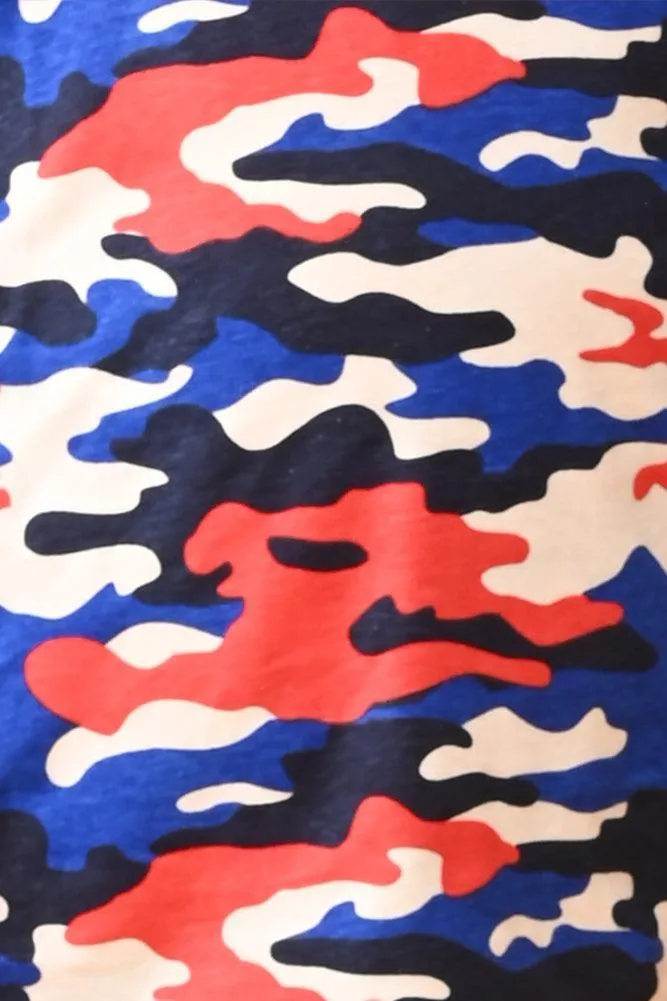 CAMOUFLAGE BOYS SHORT SLEEVES PYJAMA SET - BLUE