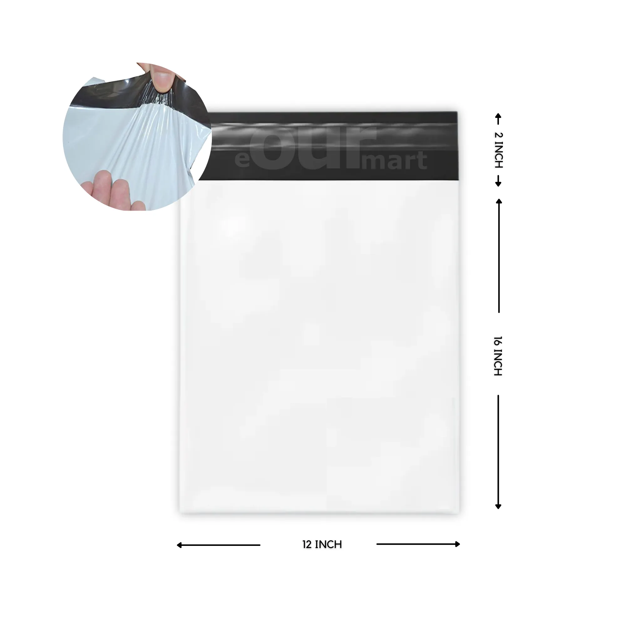 Courier Bags/Envelopes/Pouches/Cover 16X12 inches  2inch Flap  Pack of 100 Tamper Proof Plastic Polybags for Shipping/Packing (With POD)