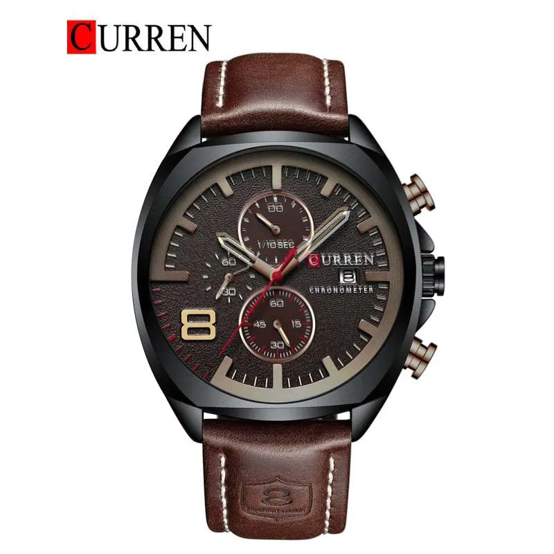 CURREN Original Brand Leather Straps Wrist Watch For Men With Brand (Box & Bag)-8324