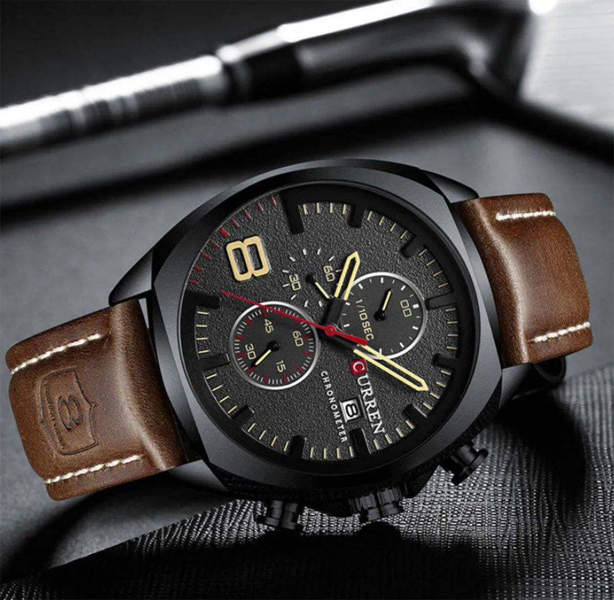 CURREN Original Brand Leather Straps Wrist Watch For Men With Brand (Box & Bag)-8324