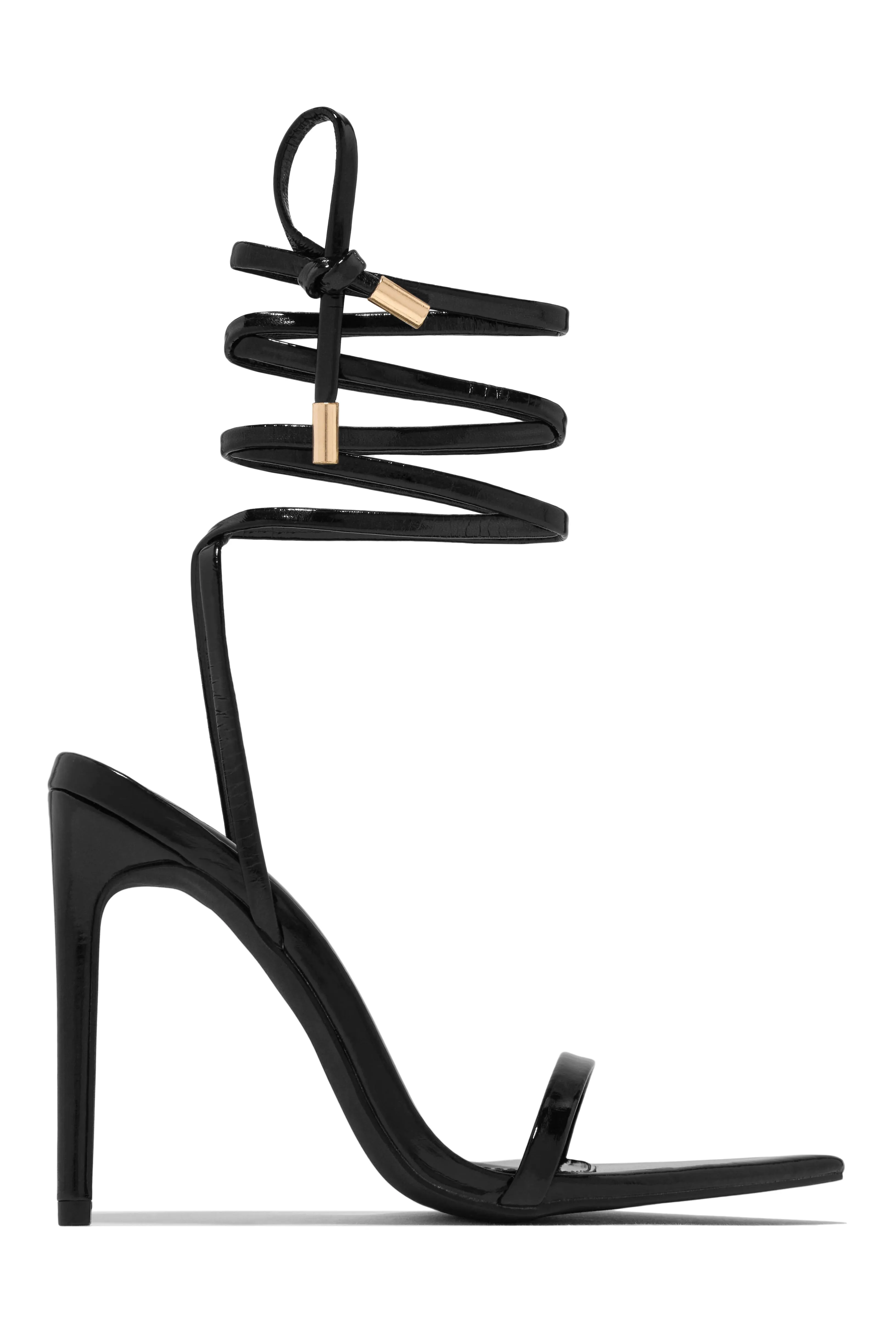 Into The Night Lace Up High Heels - Blue