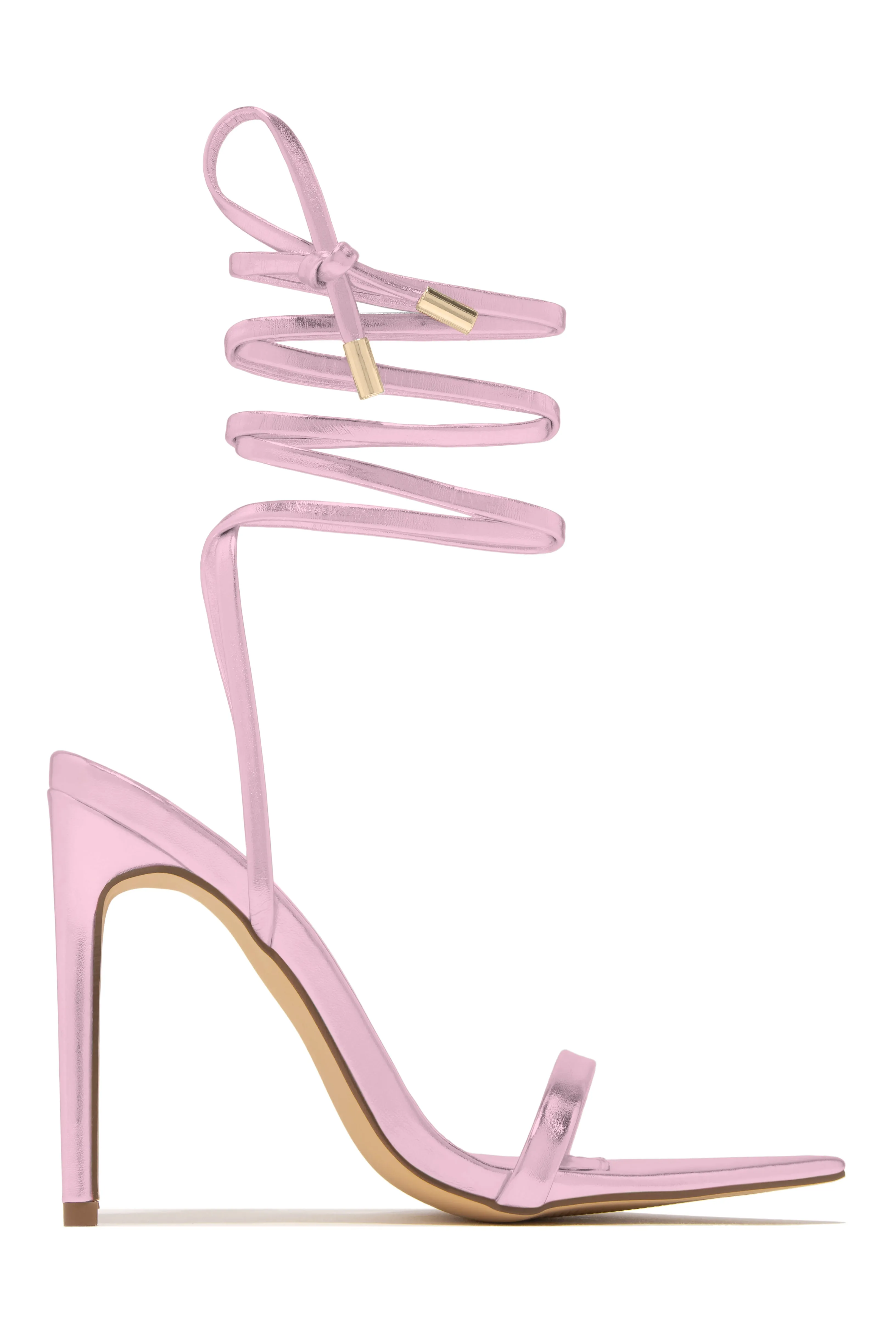 Into The Night Lace Up High Heels - Blue