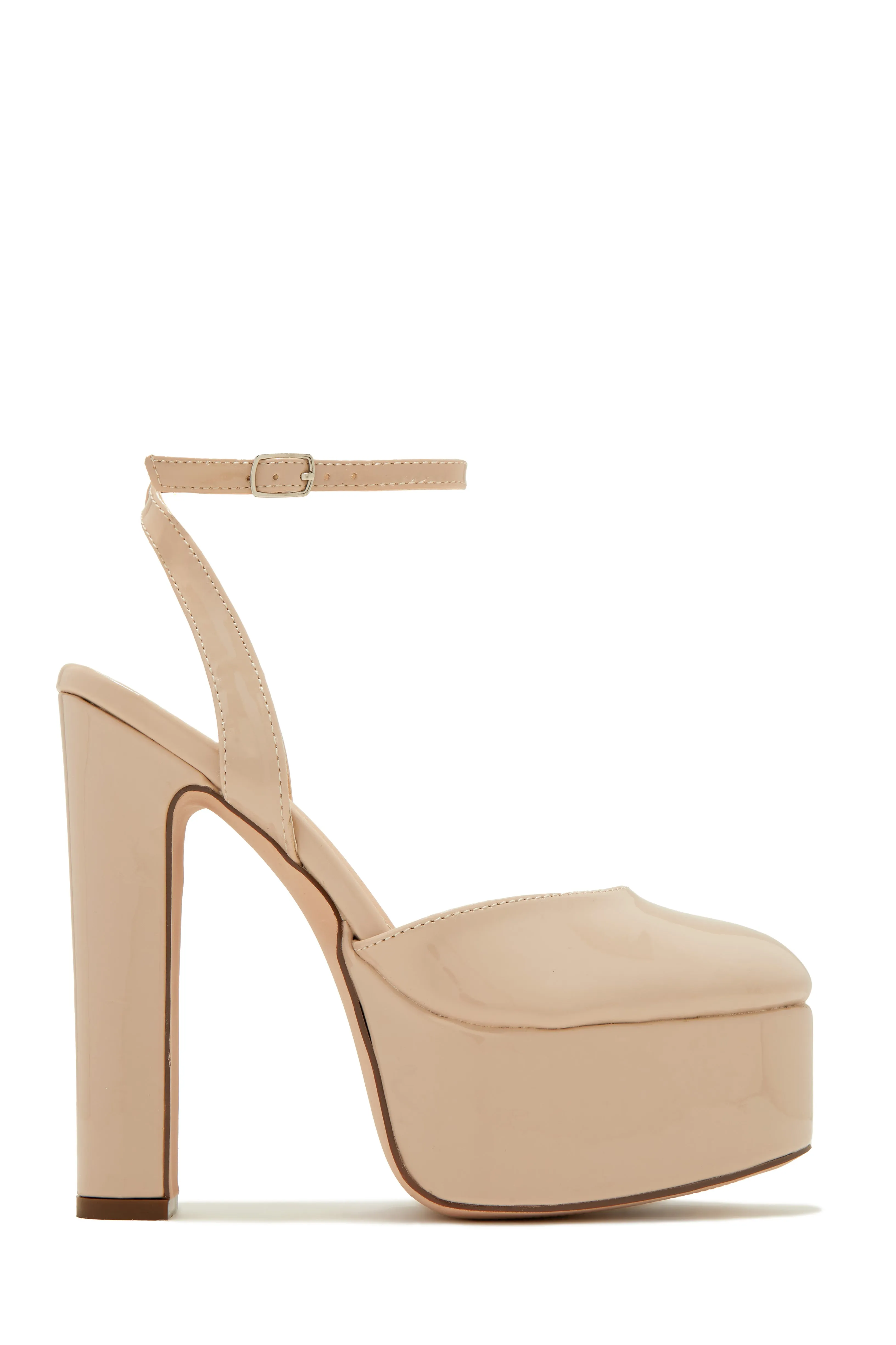 Jhene Block Platform High Heels - White