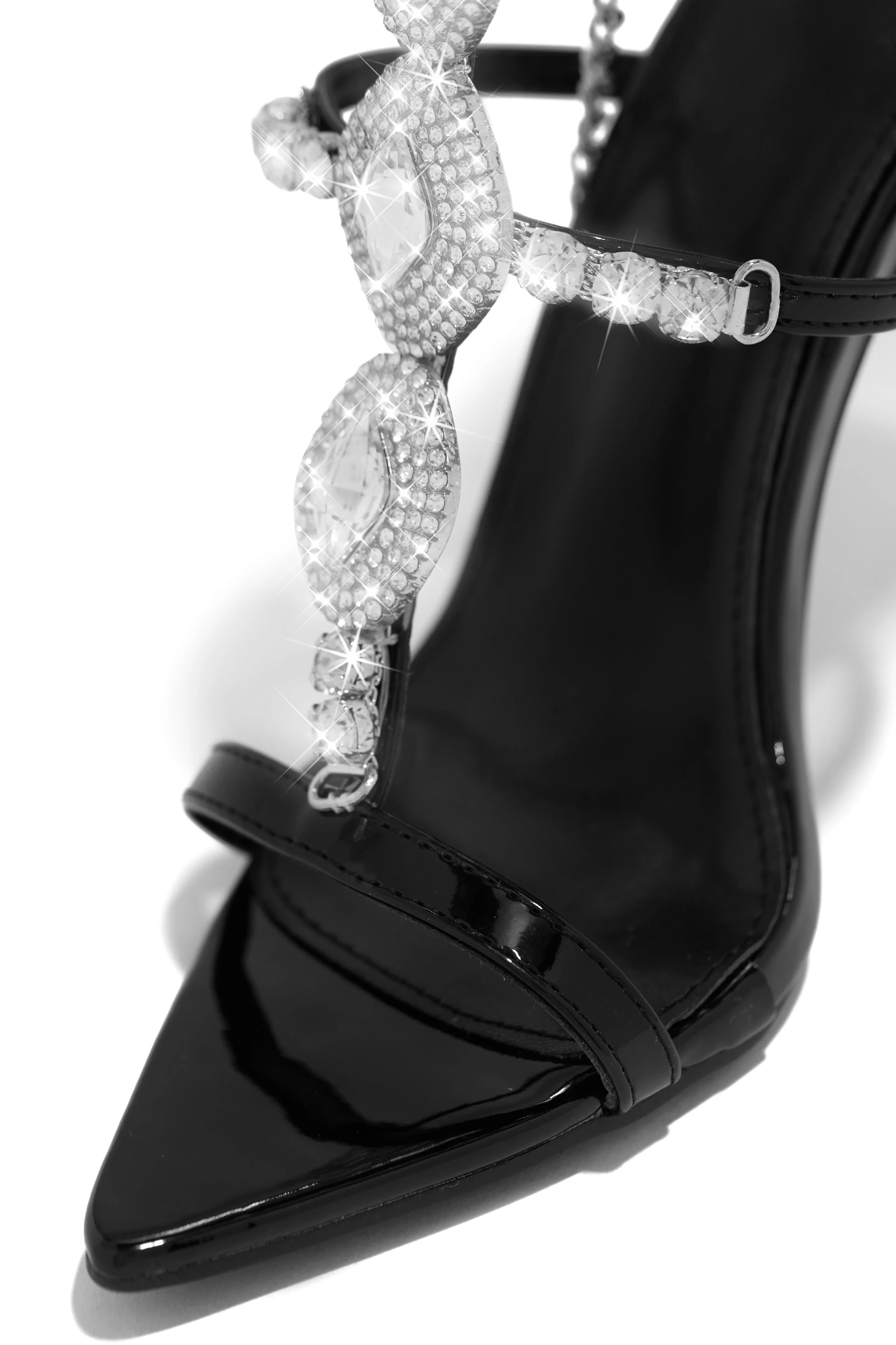 Main Character Embellished Single Sole High Heels - Black