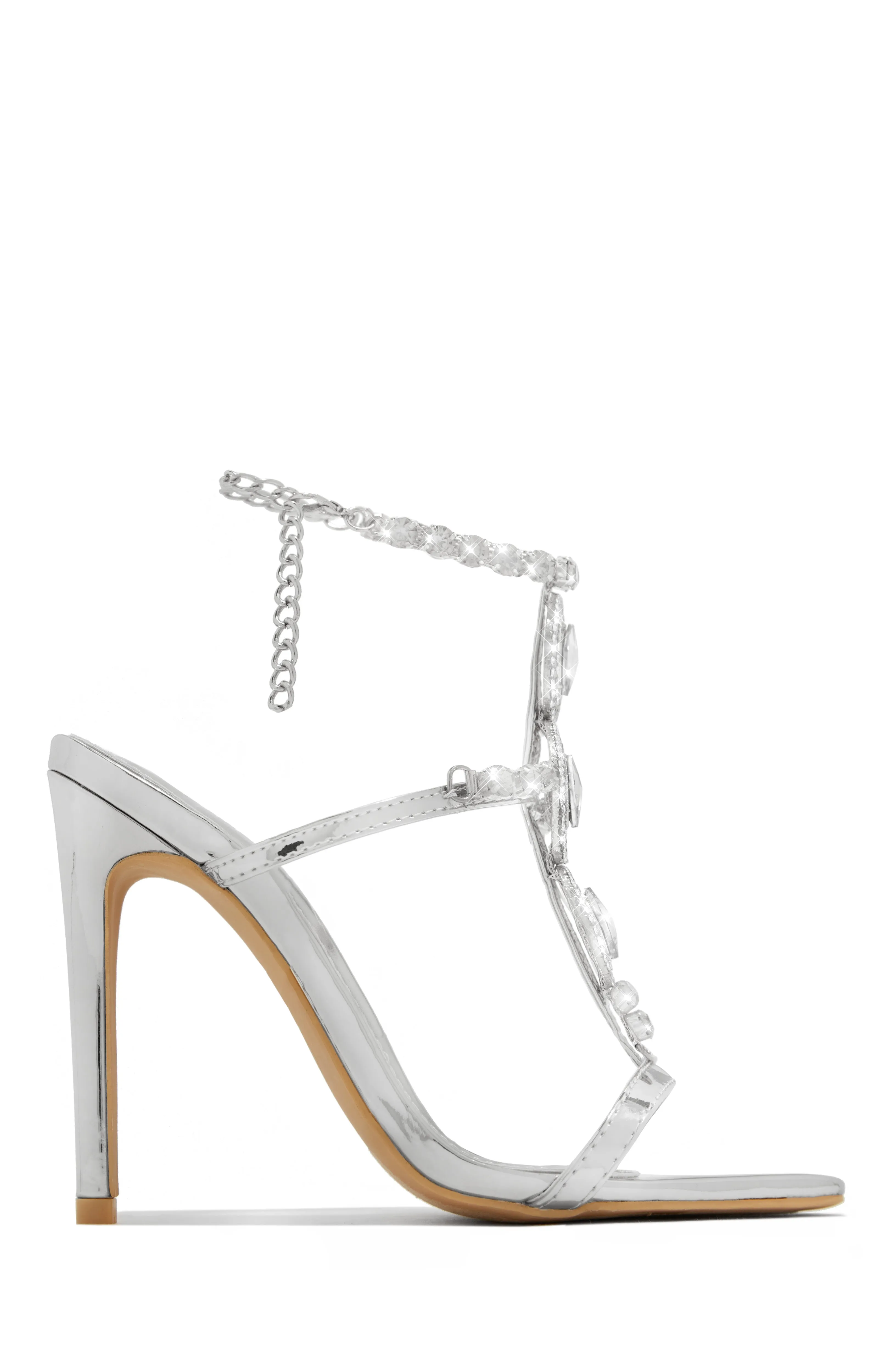 Main Character Embellished Single Sole High Heels - Black