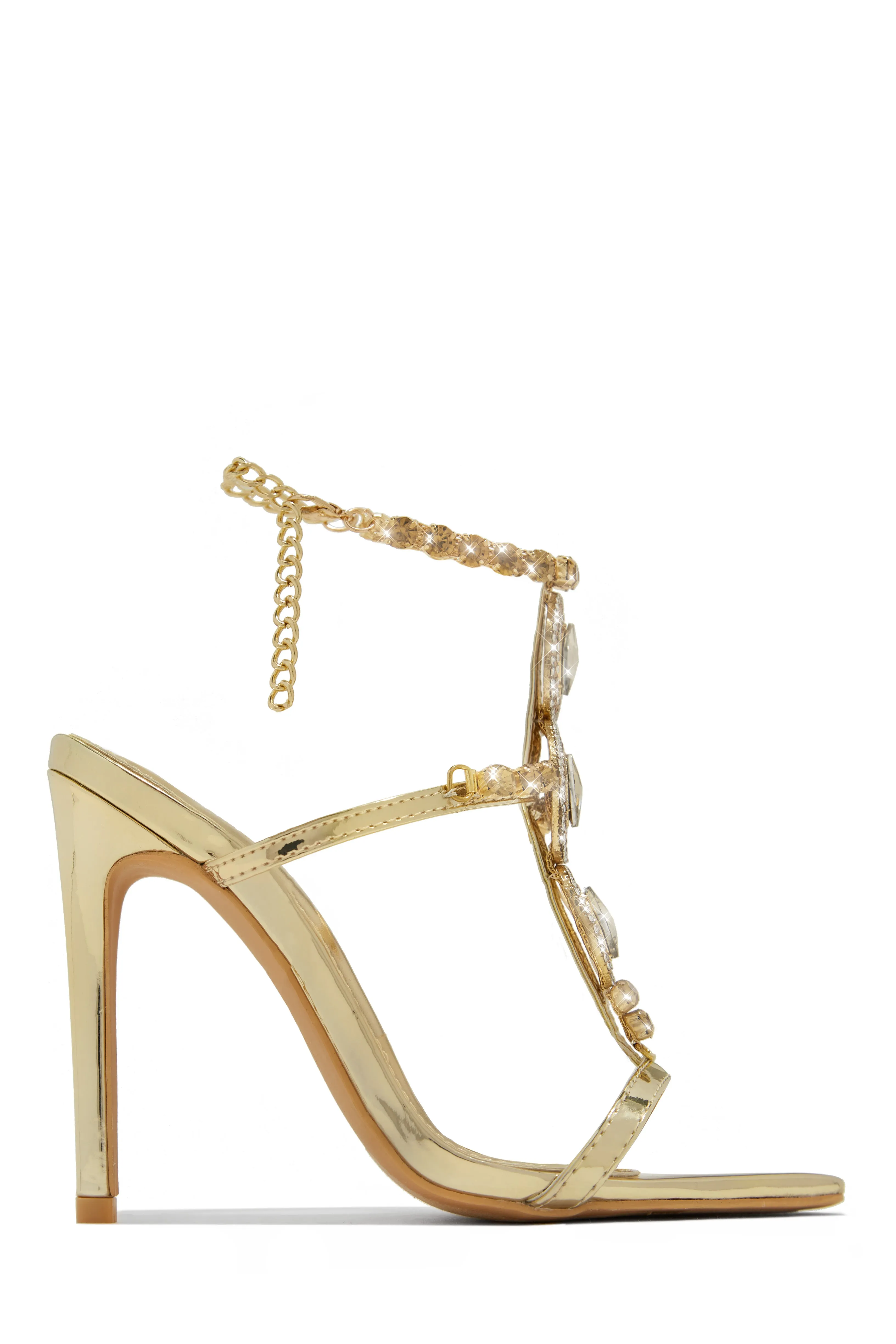 Main Character Embellished Single Sole High Heels - Black