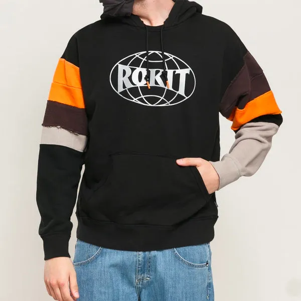 Men's Converse x Rokit Pullover Crossover Splicing Sweatshirt Black