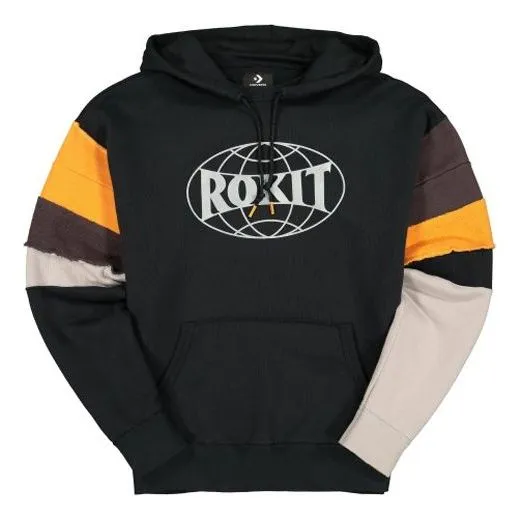 Men's Converse x Rokit Pullover Crossover Splicing Sweatshirt Black