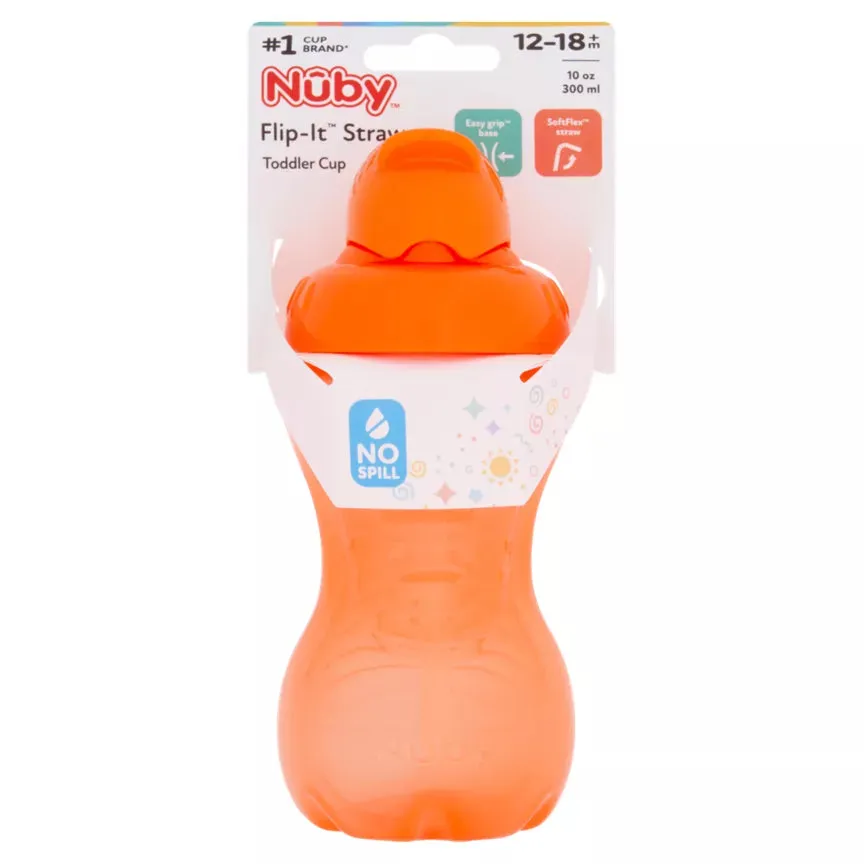 Nuby Flip-It Straw Cup 300 ml 12m  Orange