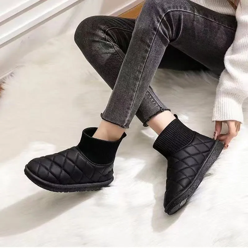 Owlkay Women's Fashionable Warm Thick-Soled Diamond Shoes