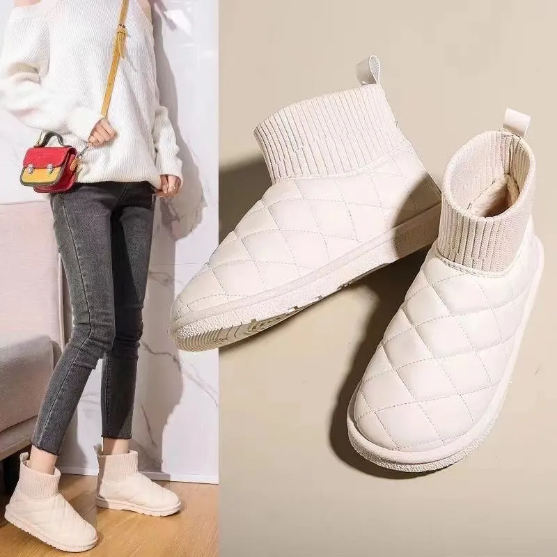 Owlkay Women's Fashionable Warm Thick-Soled Diamond Shoes
