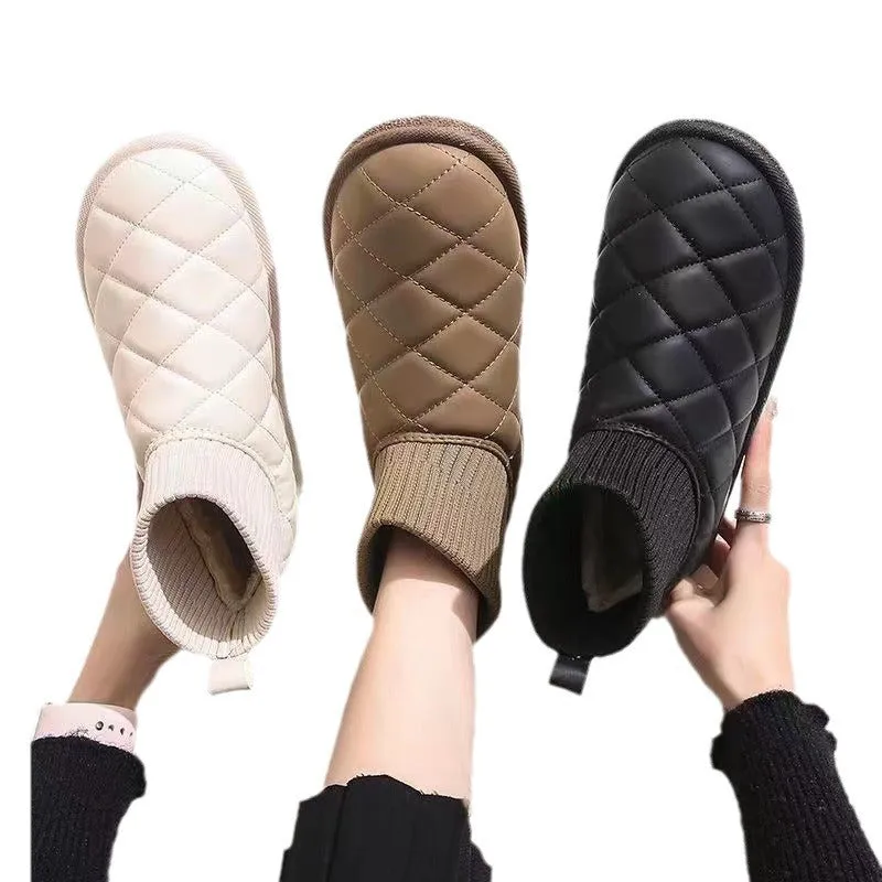 Owlkay Women's Fashionable Warm Thick-Soled Diamond Shoes