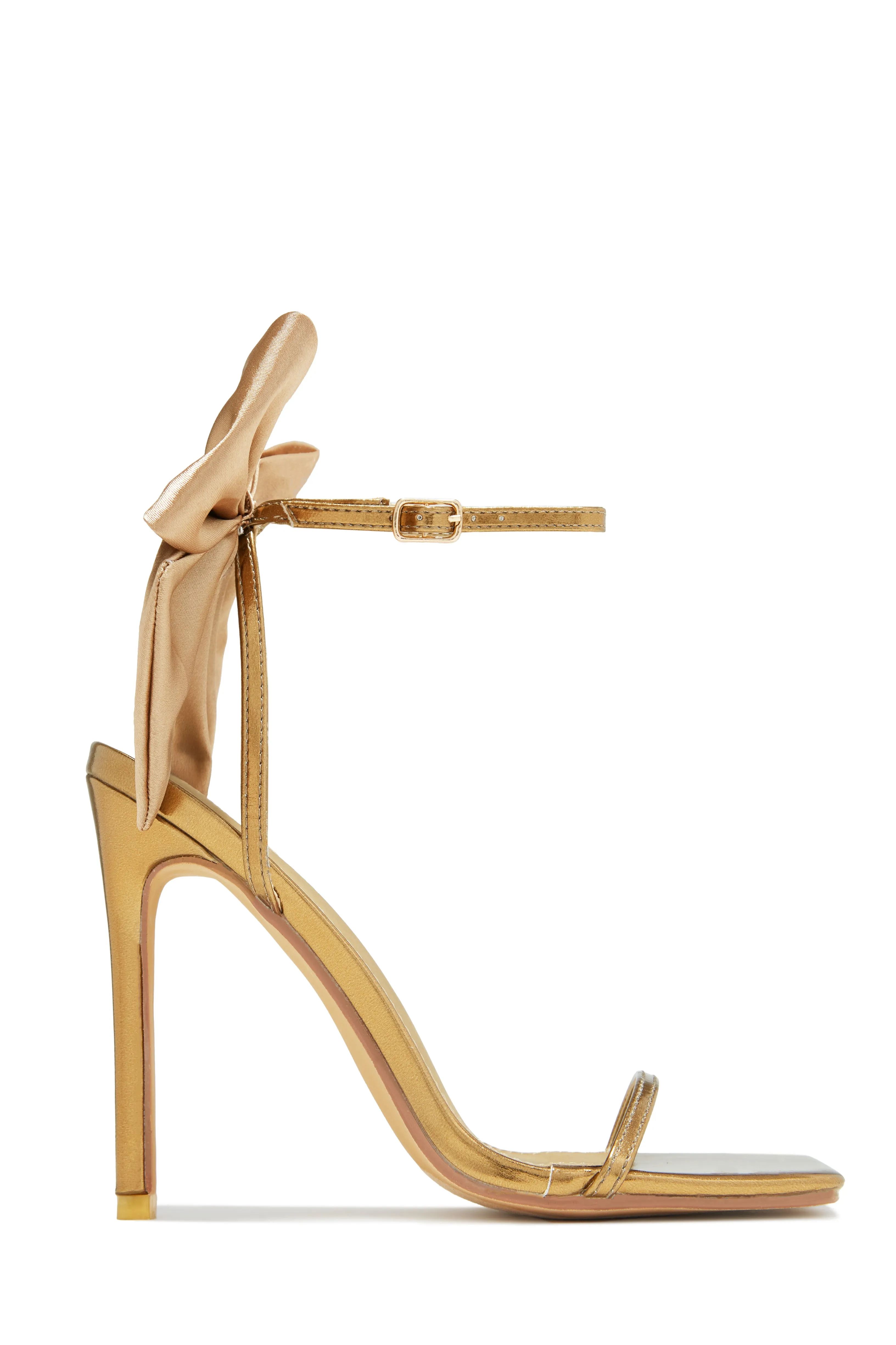 Pauline High Heels with Bow Detailing - Gold
