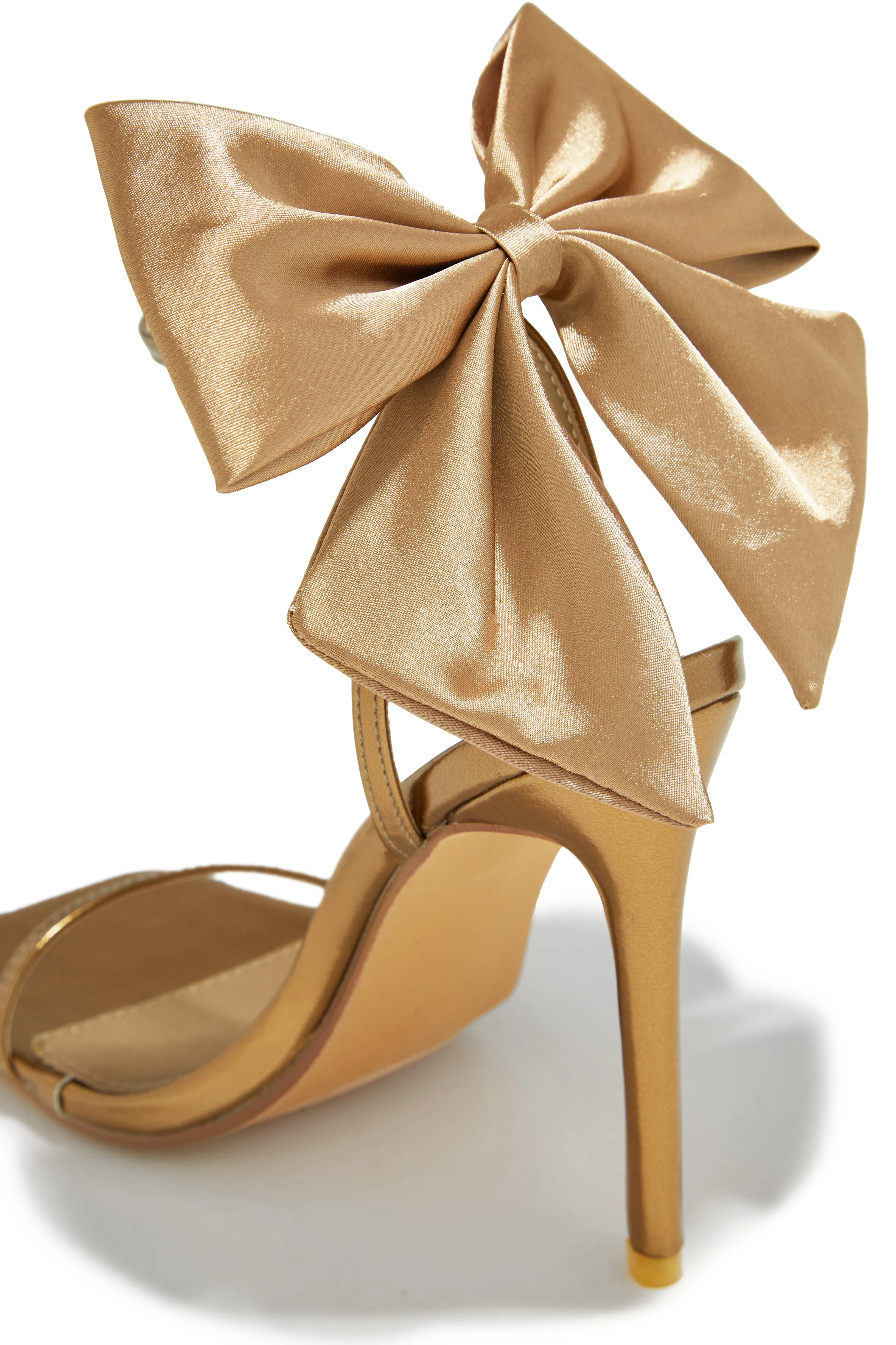 Pauline High Heels with Bow Detailing - Gold
