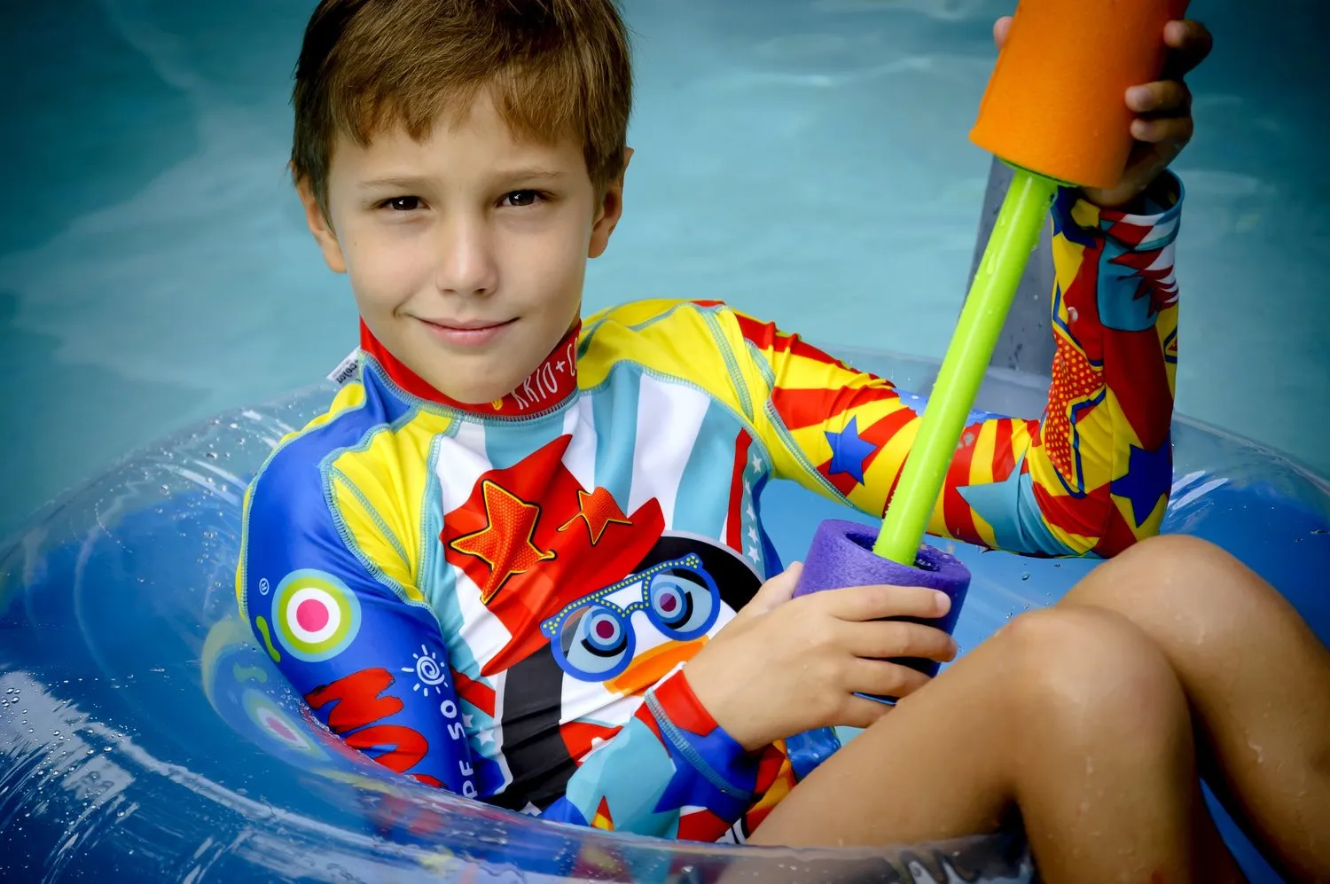 Pinguino Circus Boys Long Sleeve Rash Guard With Zipper