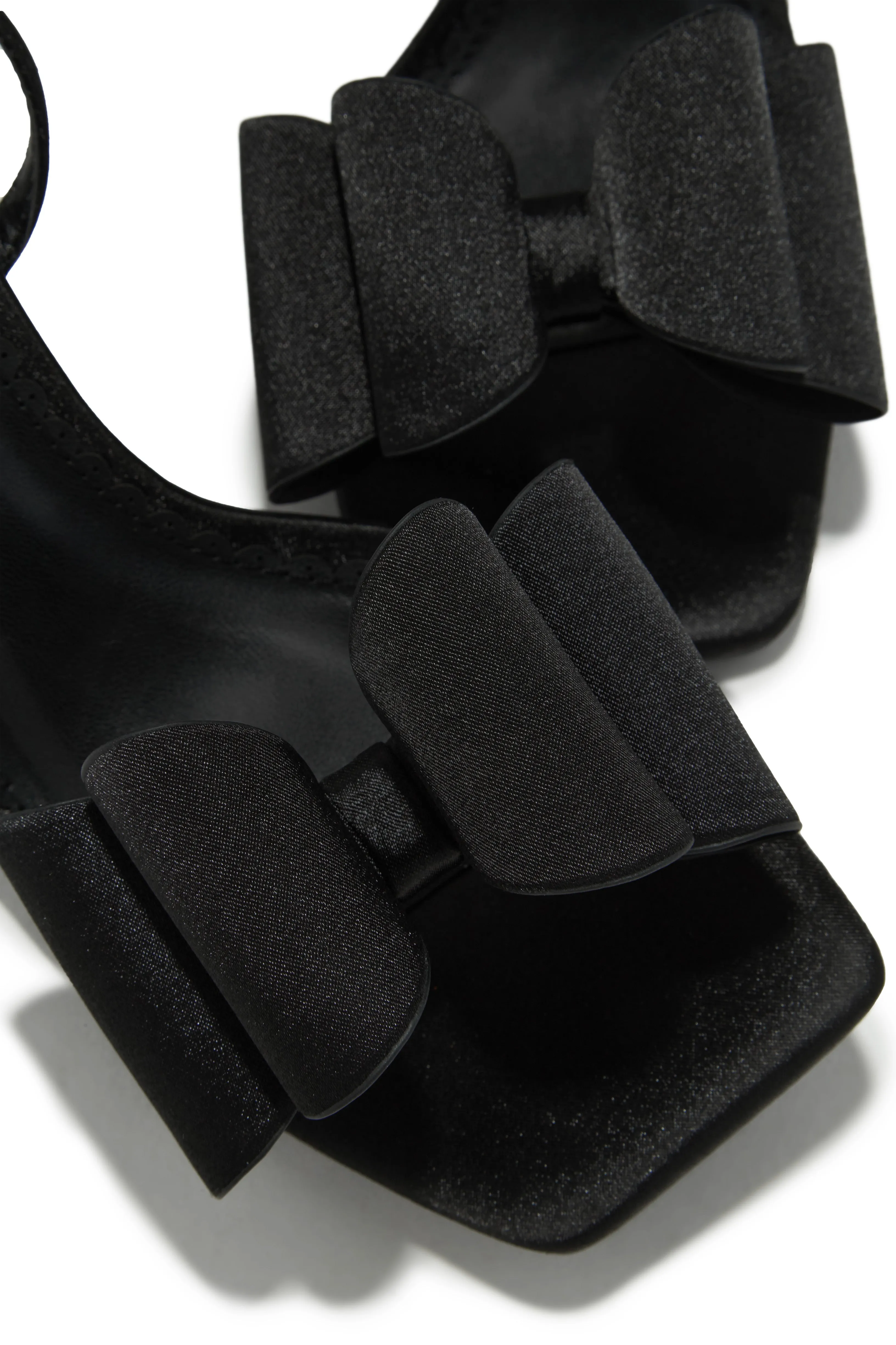 Pretty Nights Bow High Heels - Black