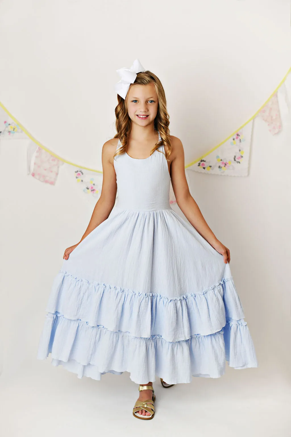 Serendipity Clothing Sky Muslin Maxi Twirl Dress