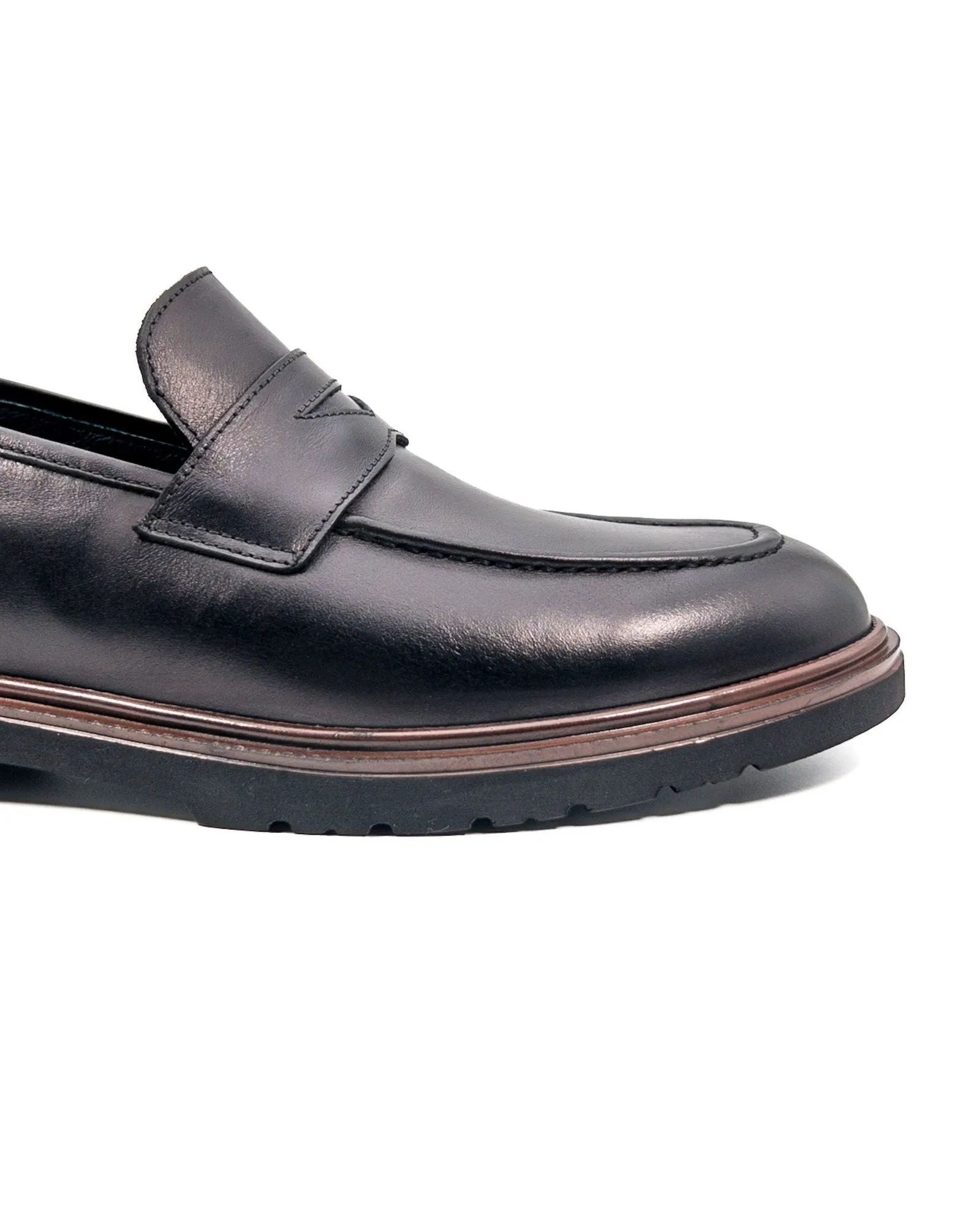 T-Barok Black Genuine Leather Casual Classic Men's Shoes