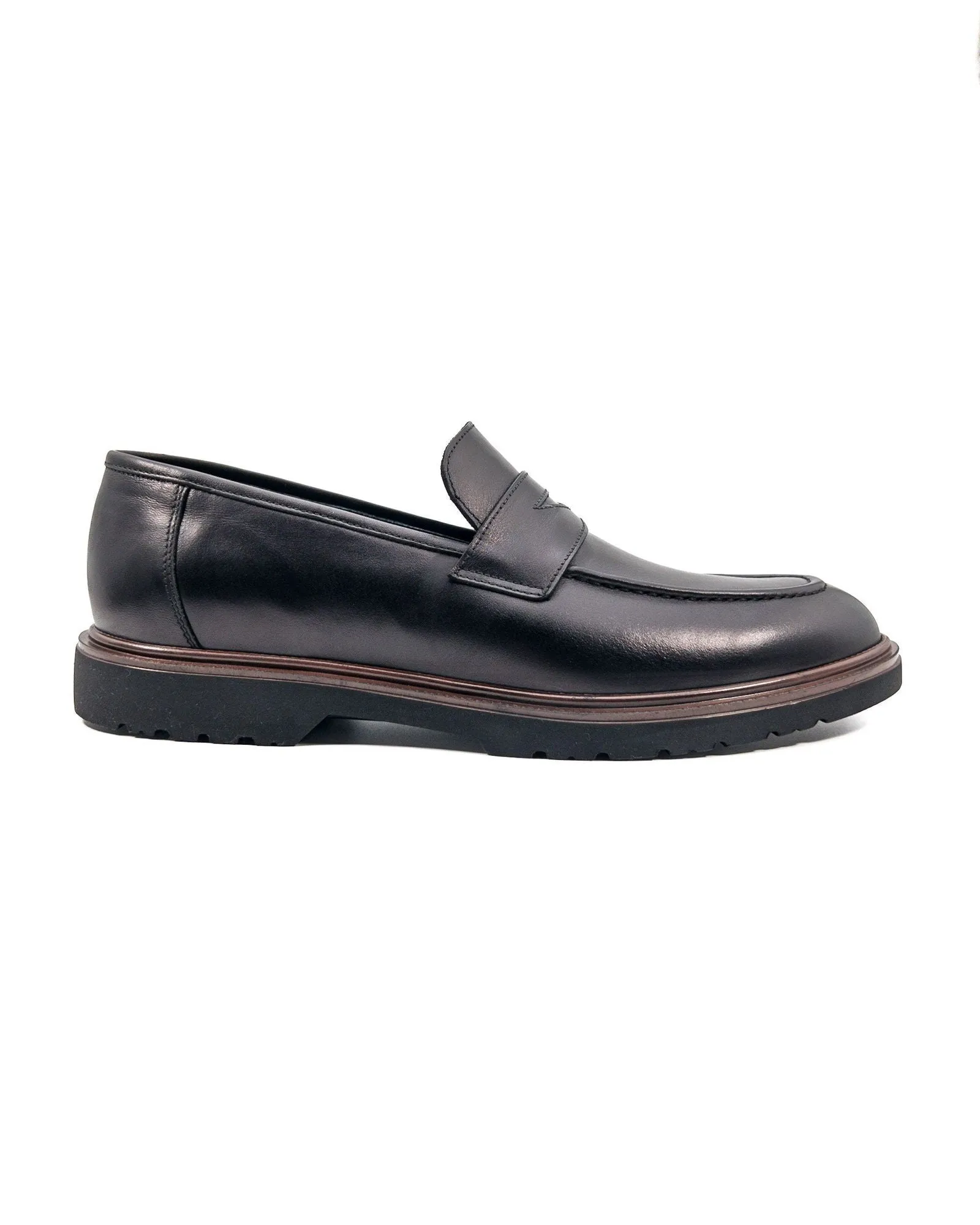 T-Barok Black Genuine Leather Casual Classic Men's Shoes