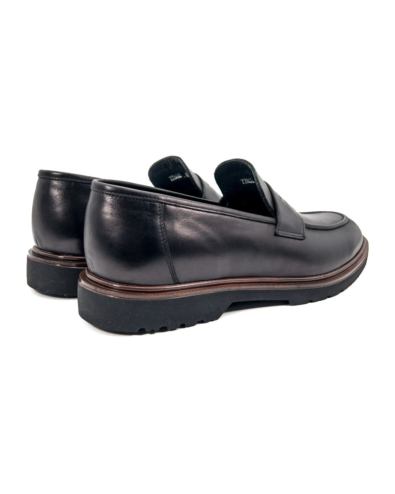 T-Barok Black Genuine Leather Casual Classic Men's Shoes