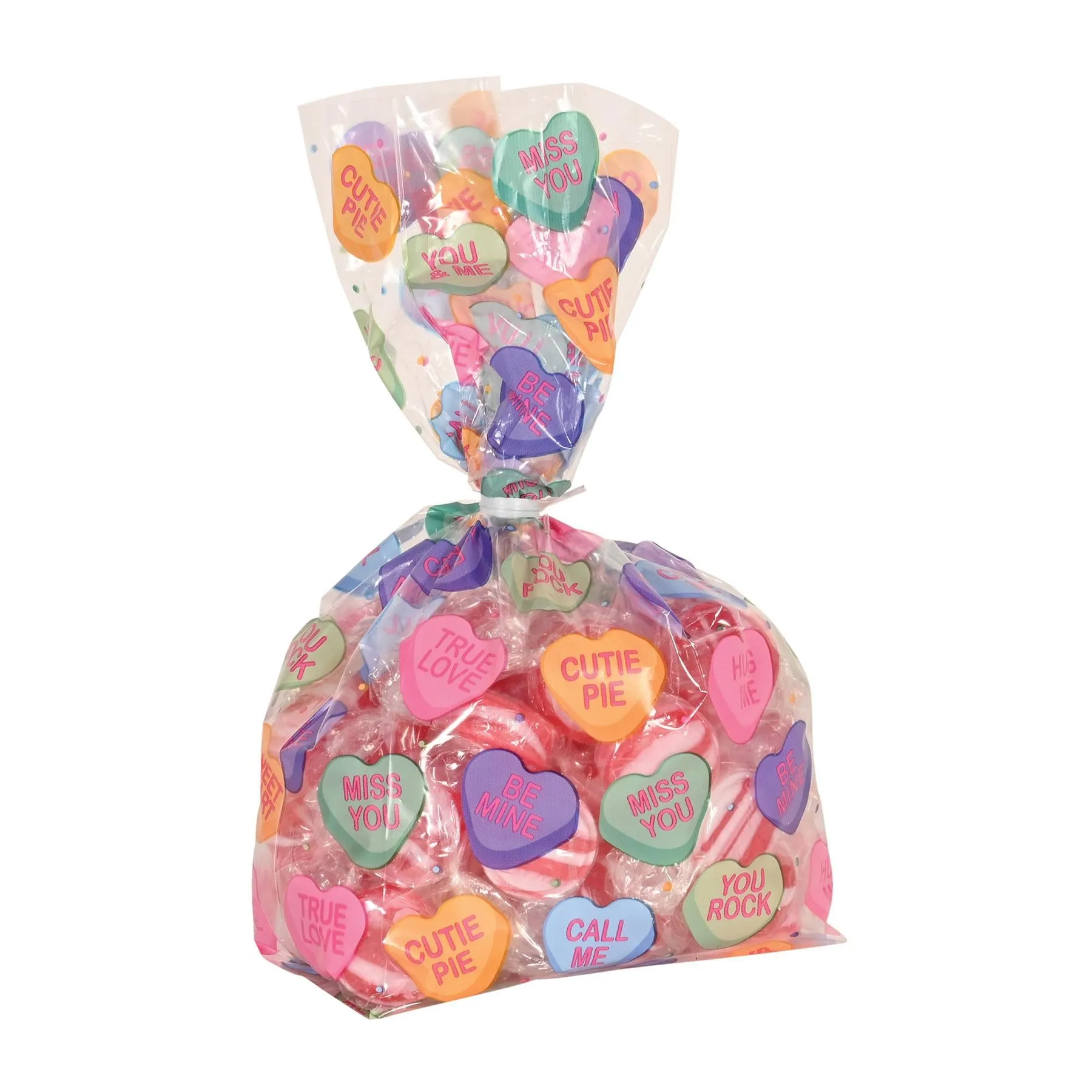 Valentine's Day Candy Heart Cello Bags (12 Packages)