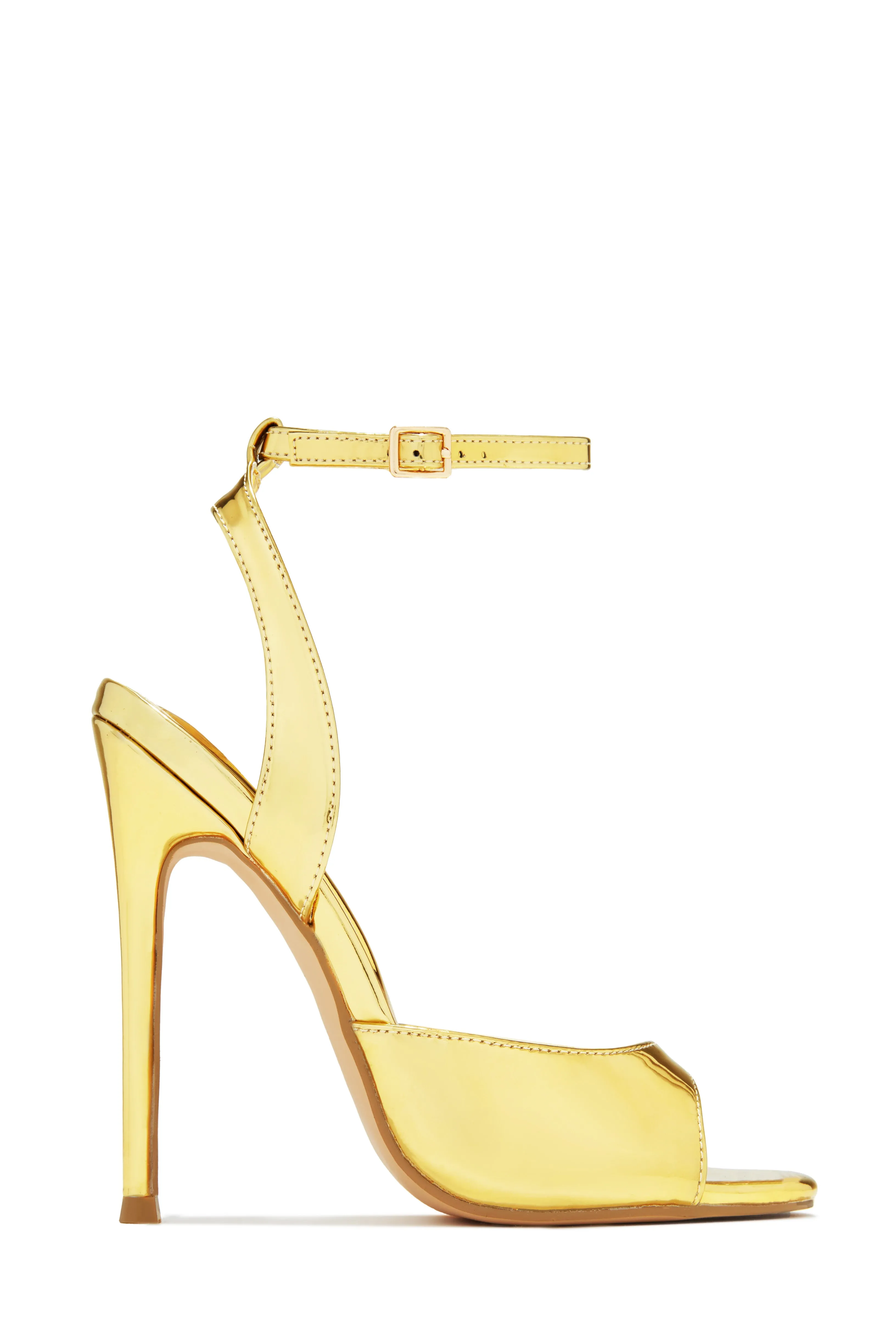 Vixen Mary Jane Strap High Heels - Gold