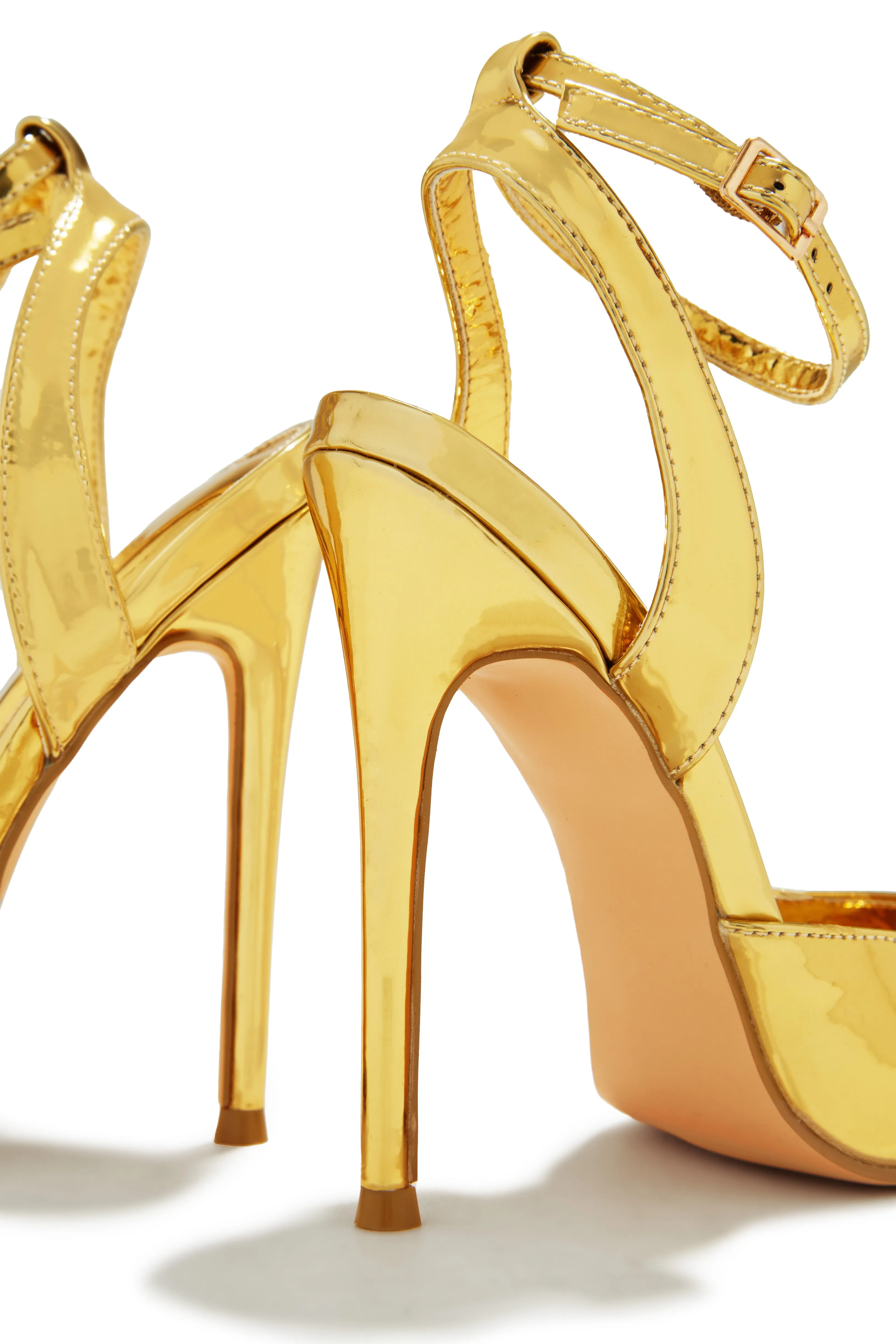Vixen Mary Jane Strap High Heels - Gold